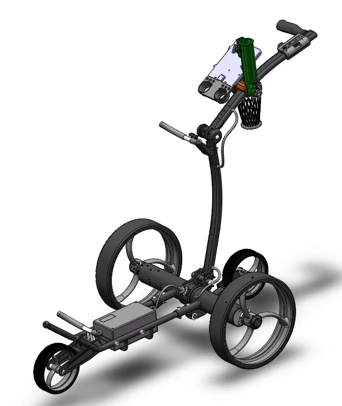 24V DC Lithium Battery Electric Golf Trolley with Remote Control and USB Port