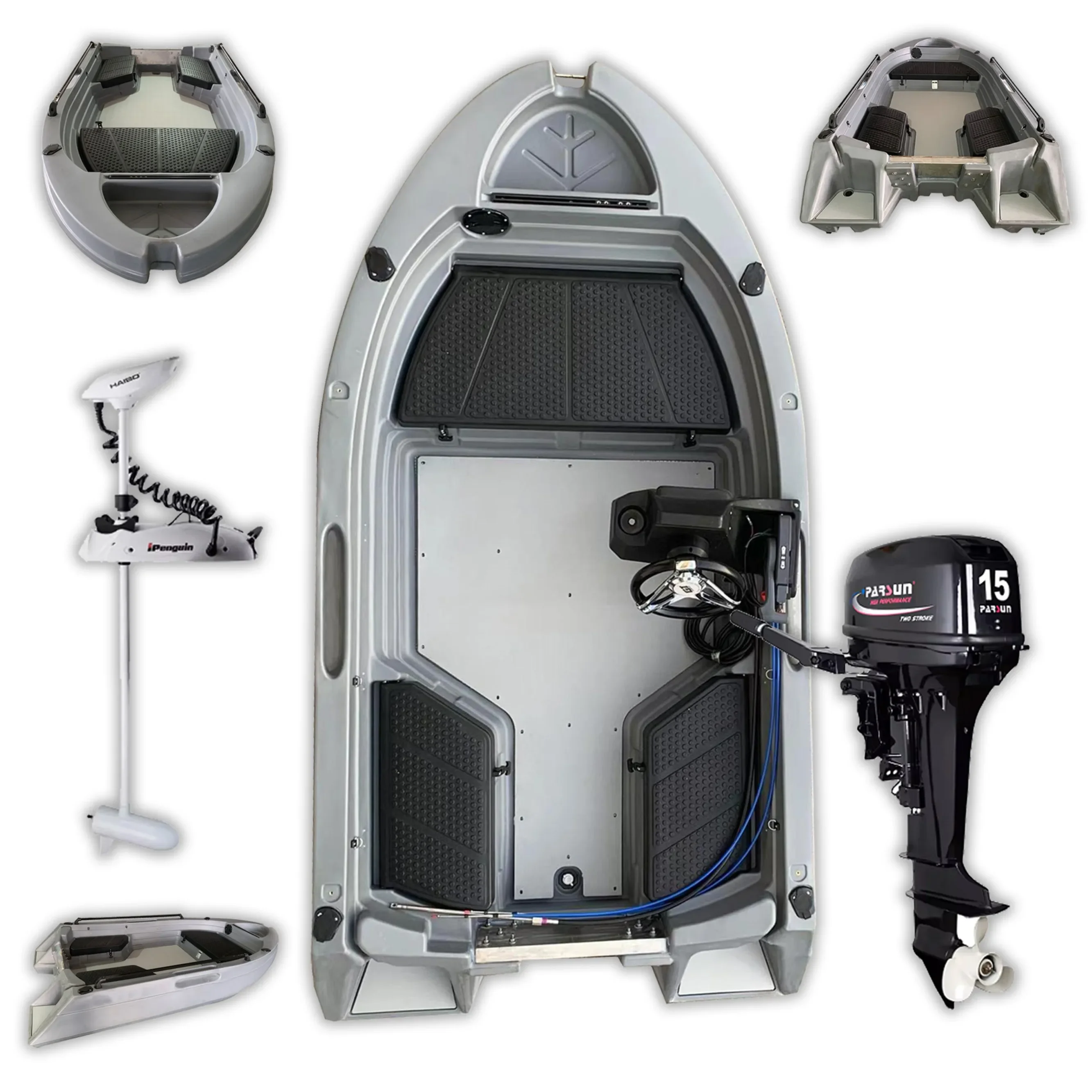 Arrival 10ft 3M Fishing Kayak with Electric Motor, Rotomolded Plastic Boat Tuffy Engine