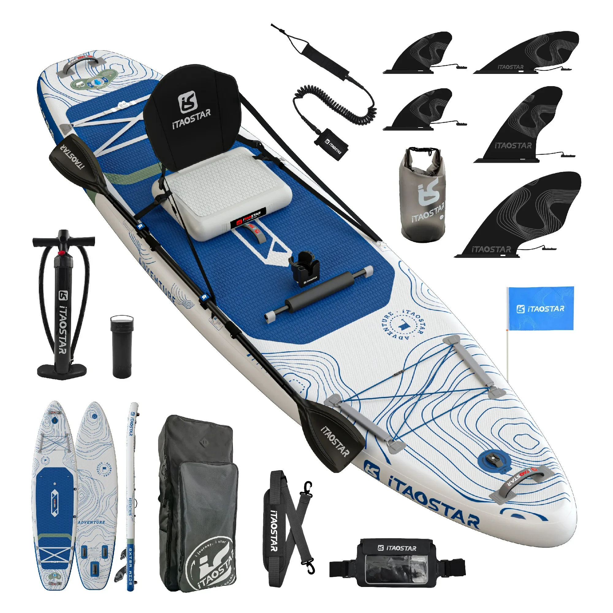 ITAOSTAR A02C Inflatable Stand Up Paddle Board (SUP) for Surfing