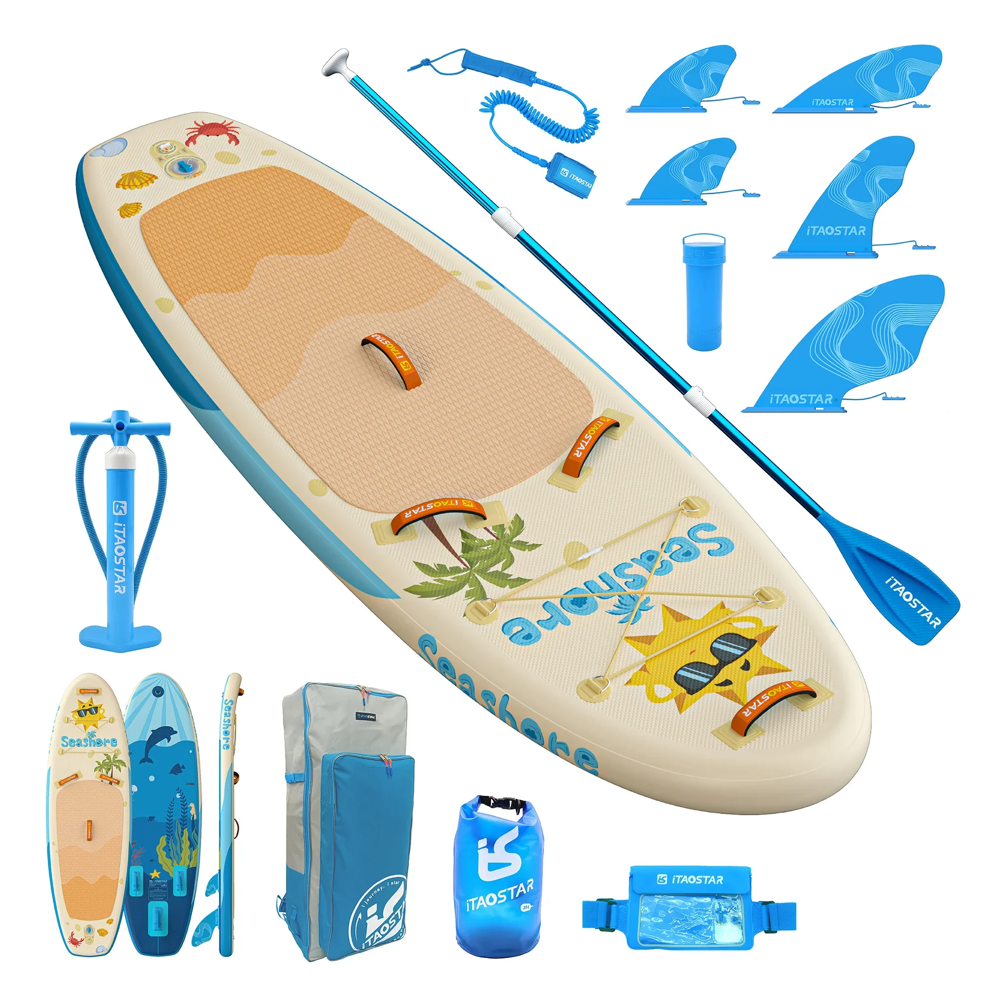 ITAOSTAR PET K02A 8ft x 29in Inflatable Stand Up Paddle Board for Kids Water Sports Surf SUP Paddling Board
