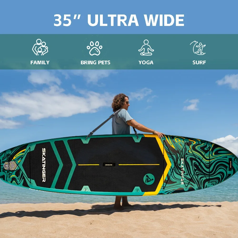 Skater 11'6" x 35" x 6" Inflatable Stand Up Paddle Board (SUP) with Surfing Features