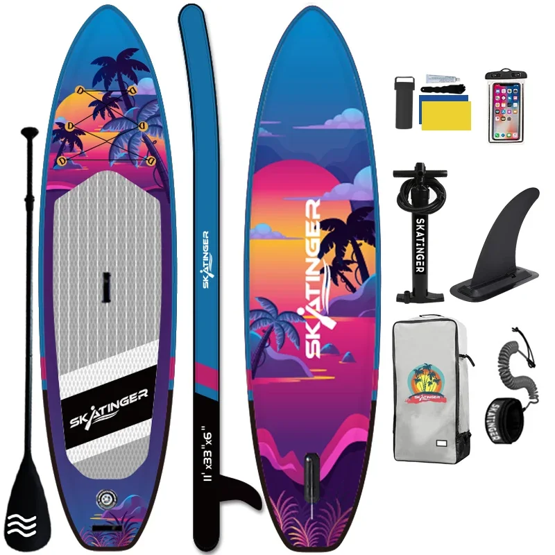 Skater Inflatable SUP Stand Up Paddle Surfboard - Drop Stitch, SAP Board for Surfing
