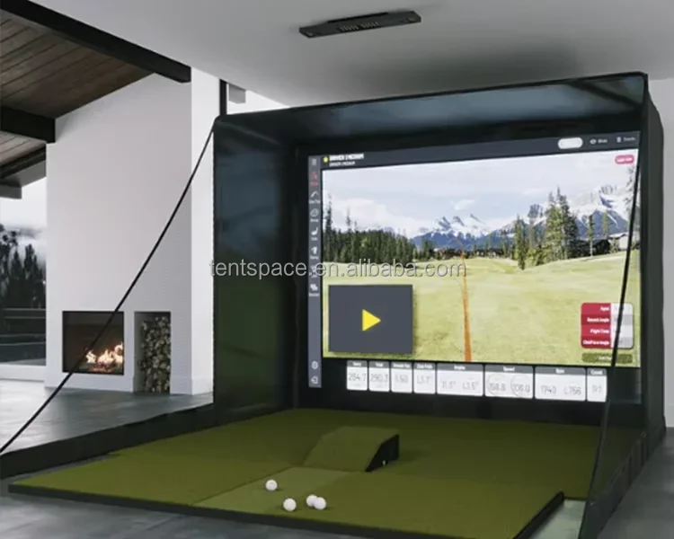 Portable Brand-Name Golf Simulator: Steel Frame Enclosure for Indoor Training