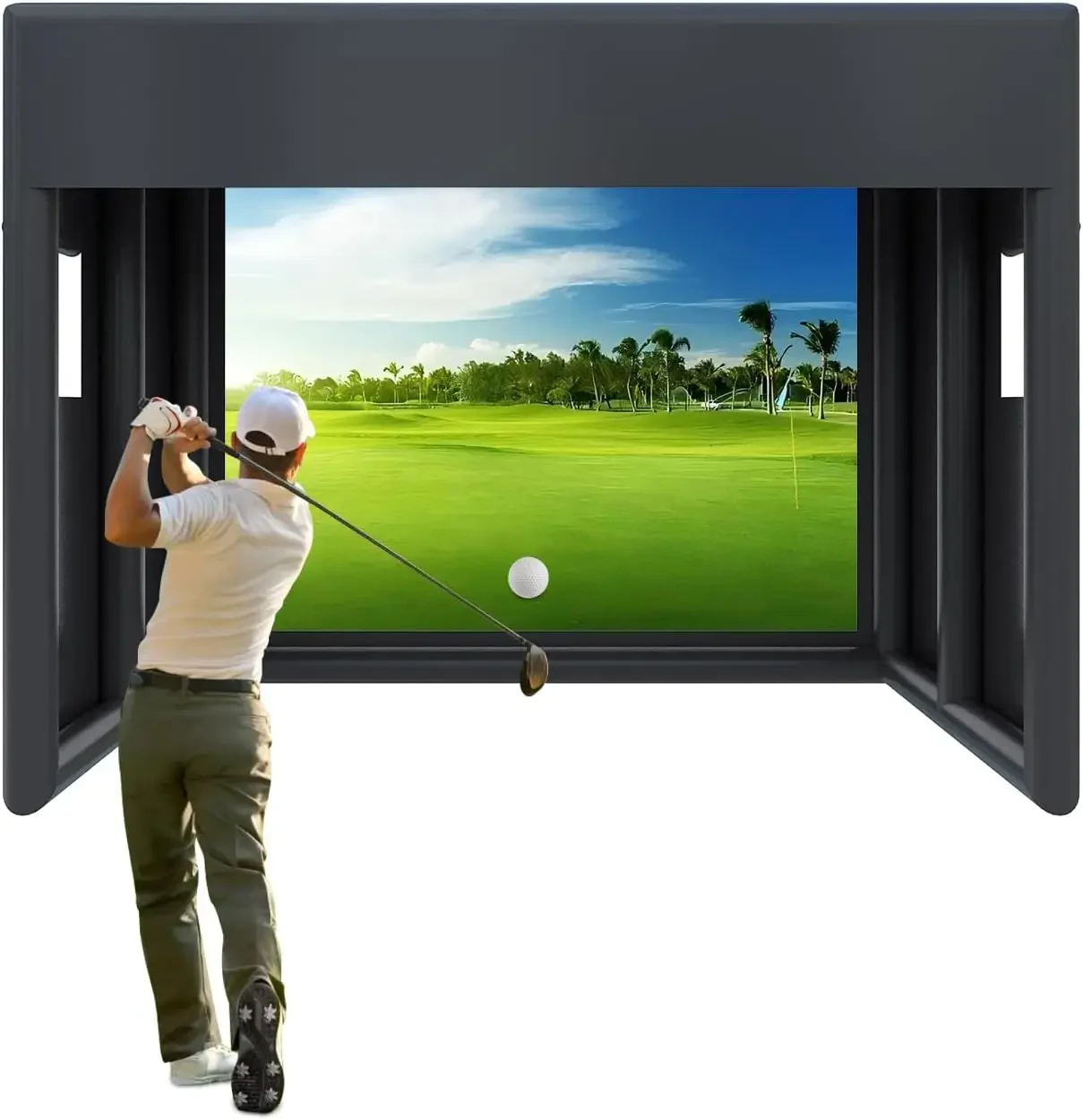 Portable Inflatable Golf Simulator - Large 10' x 13' x 10' Indoor/Outdoor Golf Practice Tent with Projection Screen