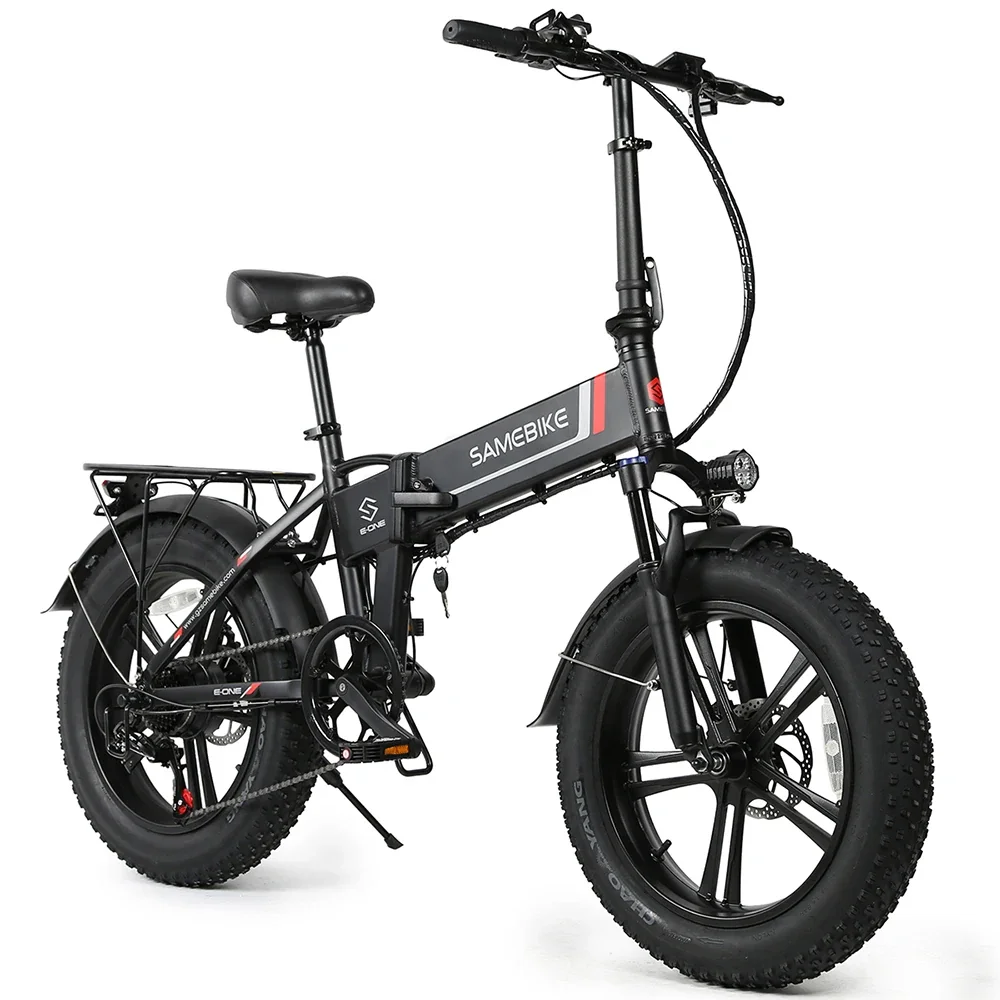 SAMEBIKE LOTDM200 20-Inch Folding Electric Bike, 48V 10A 500W, Fat Tire, 7-Speed