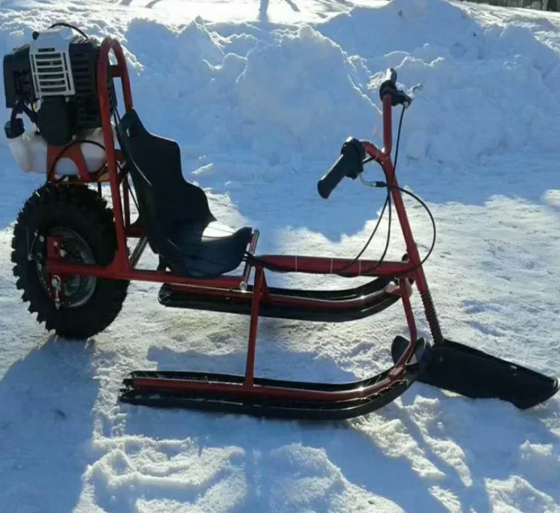 Tracked Outdoor Double-Seat Mini Snowmobile