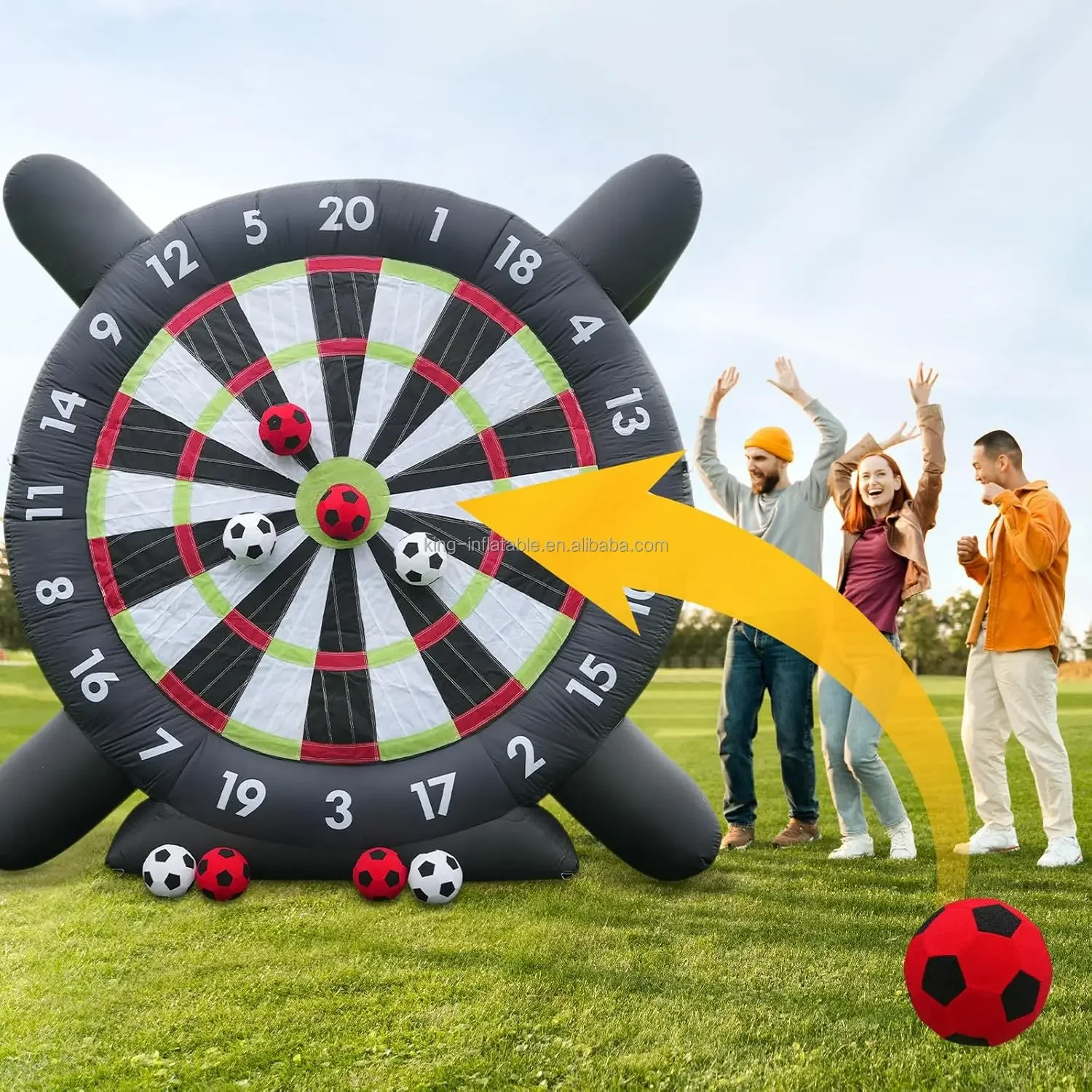 Inflatable Soccer Dart Board: Large Kick Football Target & Backyard Game for Families and Adults
