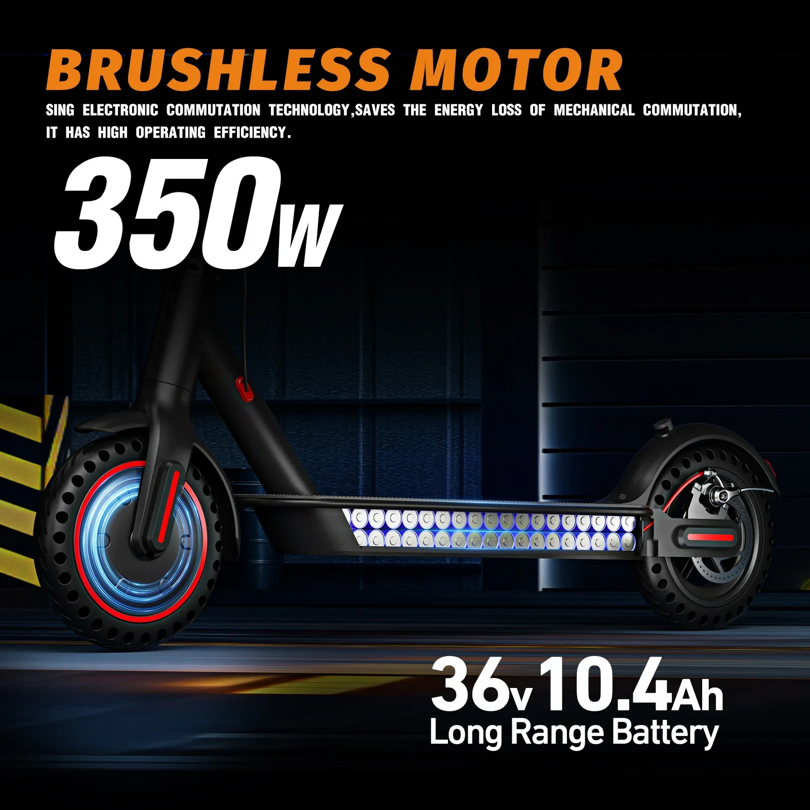 Electric Scooter 350W 36V, Portable Folding, Adults, '' Tires, 20 MPH Max Speed, 19 Mile Range (USA Warehouse)
