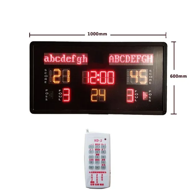 Portable LED Basketball Scoreboard - 1 Meter, Customizable Team Name Display, Remote Control & Tripod Stand