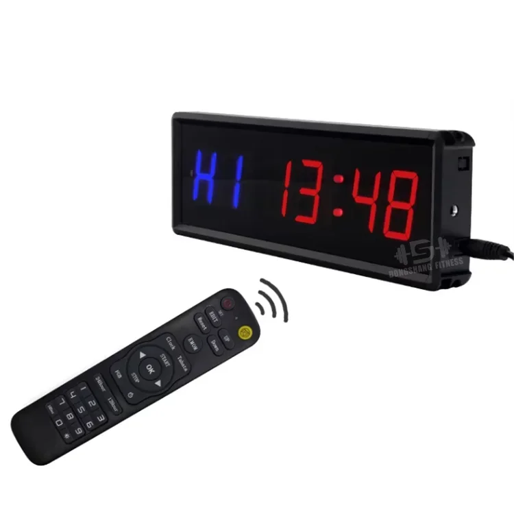 Large 15-Inch Digital Wall Clock: Gym Interval Timer with Time Progress Bar, Countdown & Stopwatch