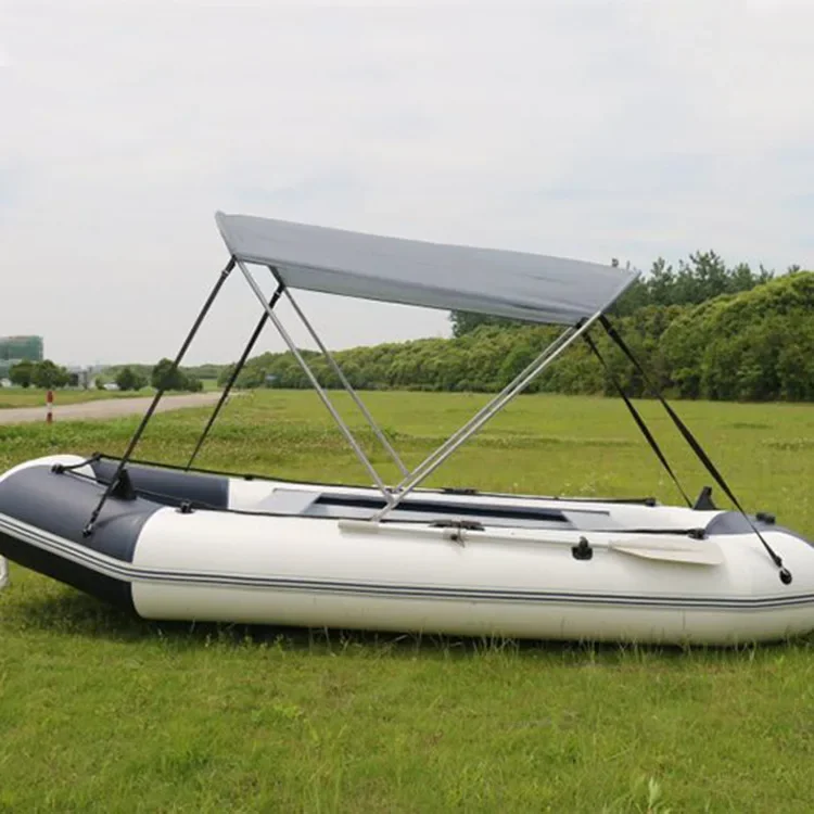 Folding Aluminum Canoe Sunshade - Boat Tent for Inflatable Yachts & Fishing with Rubber Features