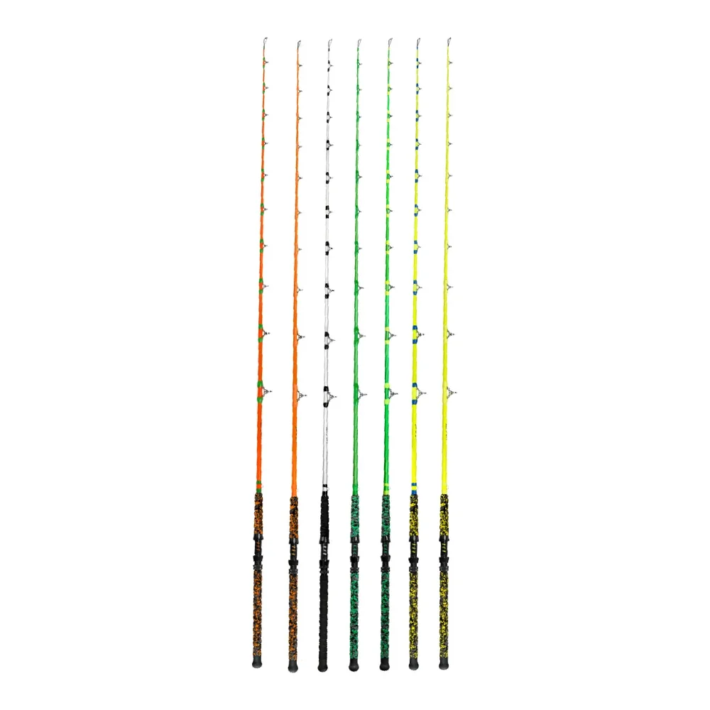 MH 7'6" Heavy Duty 1-Piece S-Glass Catfishing Rod with Stainless Steel Guides, 60lb Test for River & Lake Fishing