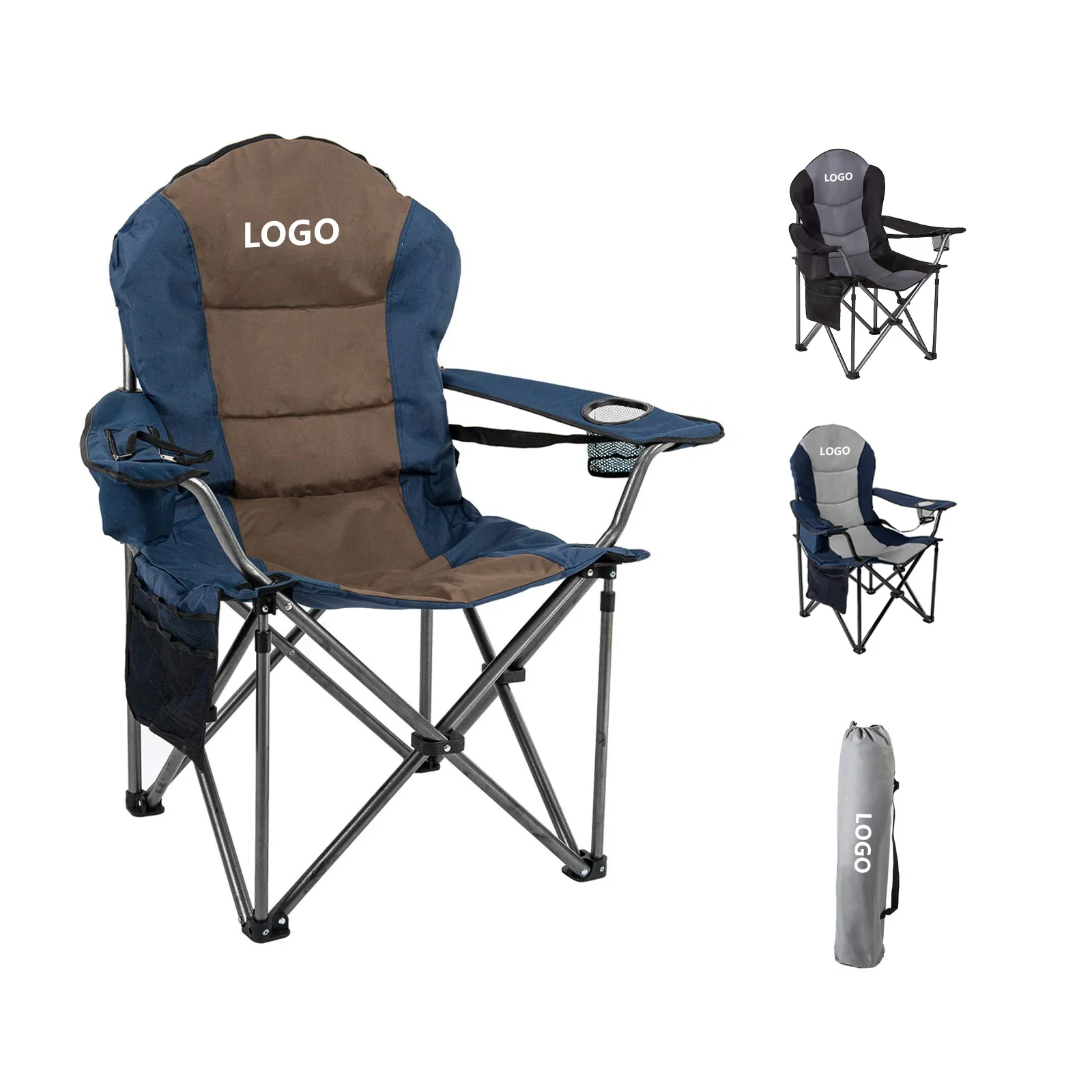 Luxury Portable Folding Lounge Chair: Collapsible Outdoor Beach/Fishing/Camping Chair with Side Bag