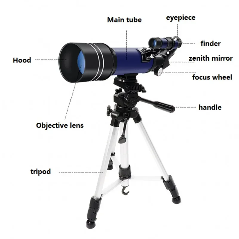Professional OEM Astronomical Telescope Kit 70mm Tabletop Refractor Zoom Telescope