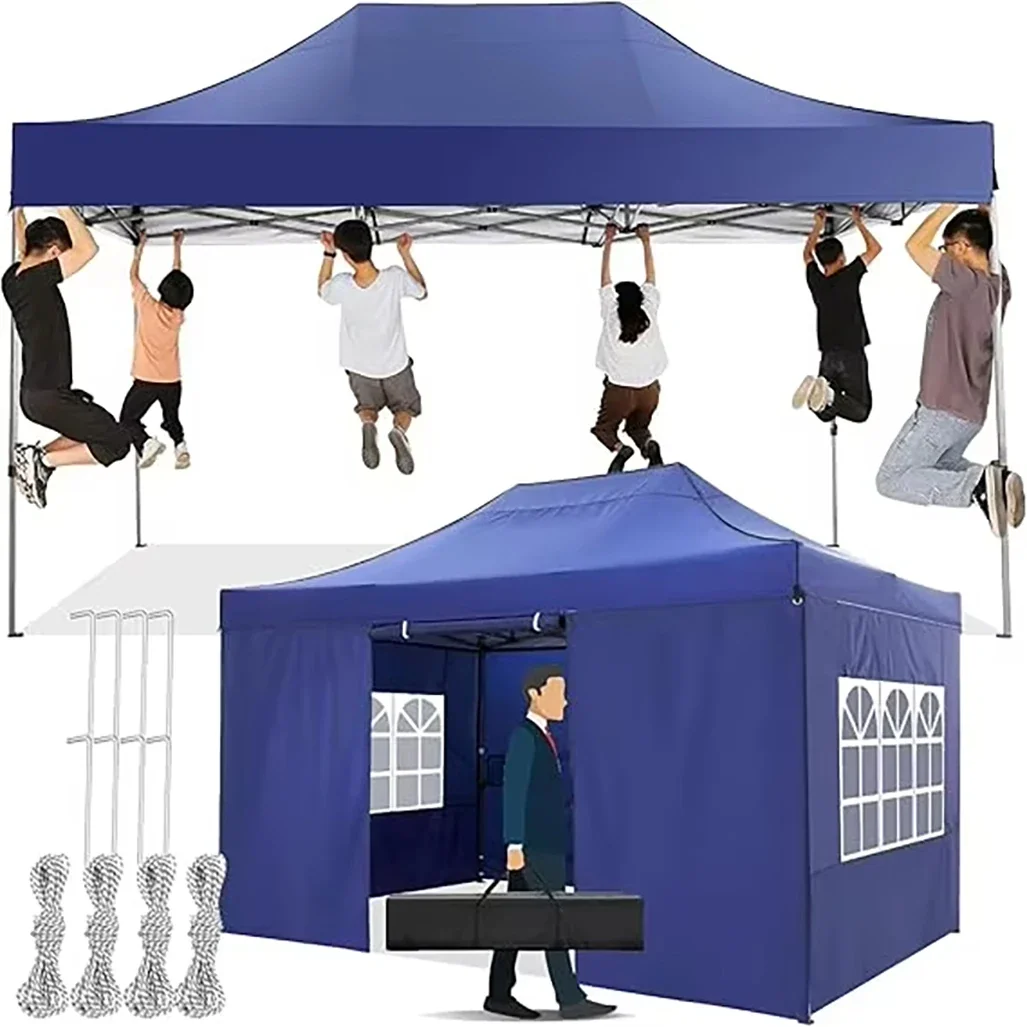 Commercial Grade 6' x 3' Gazebo Canopy Tent, Heavy-Duty 20' x 10' Carpa, Toldos Included 10' x 20'