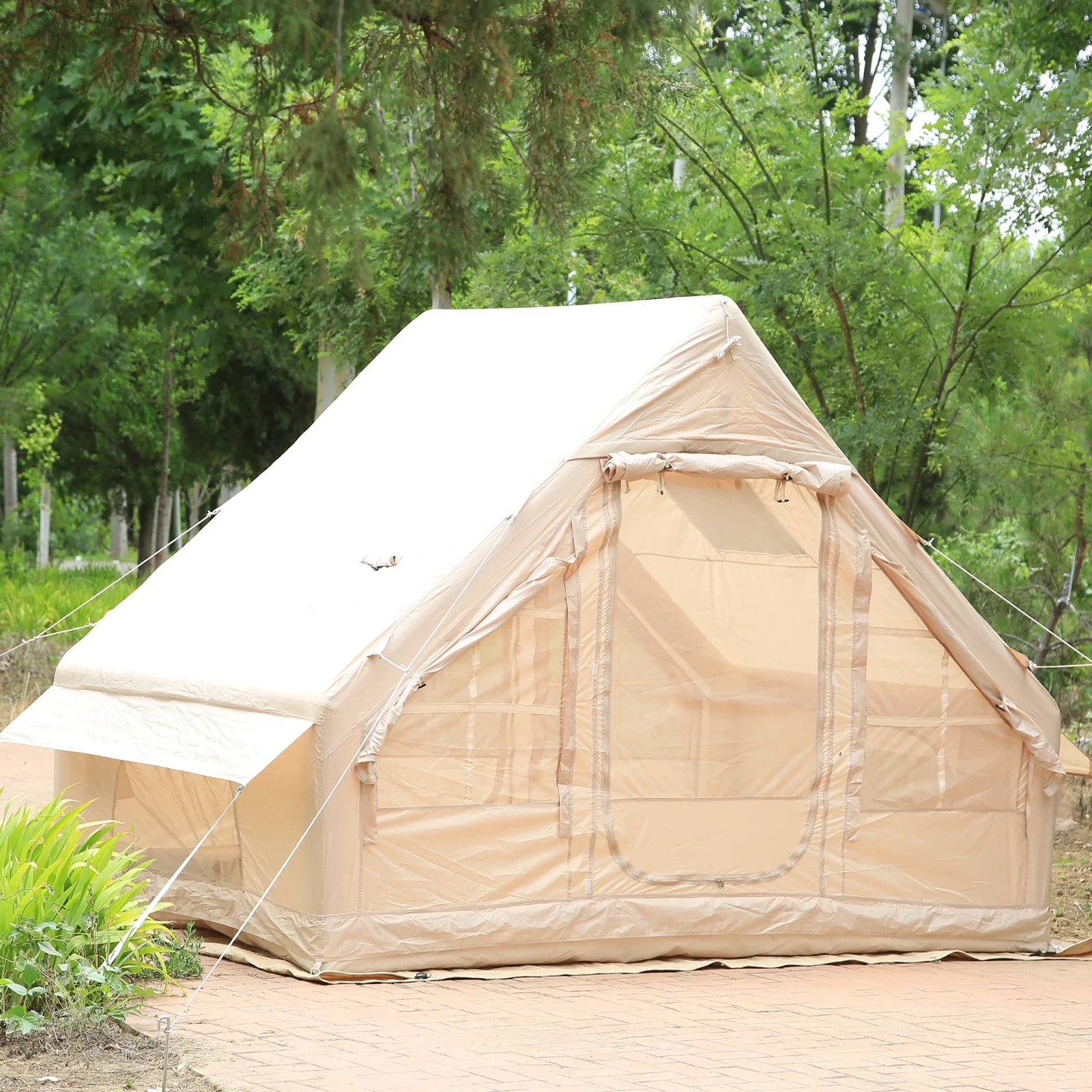 Inflatable 4-Season Camping Tent - Thickened Sun & Rain Protection, Fully Windproof