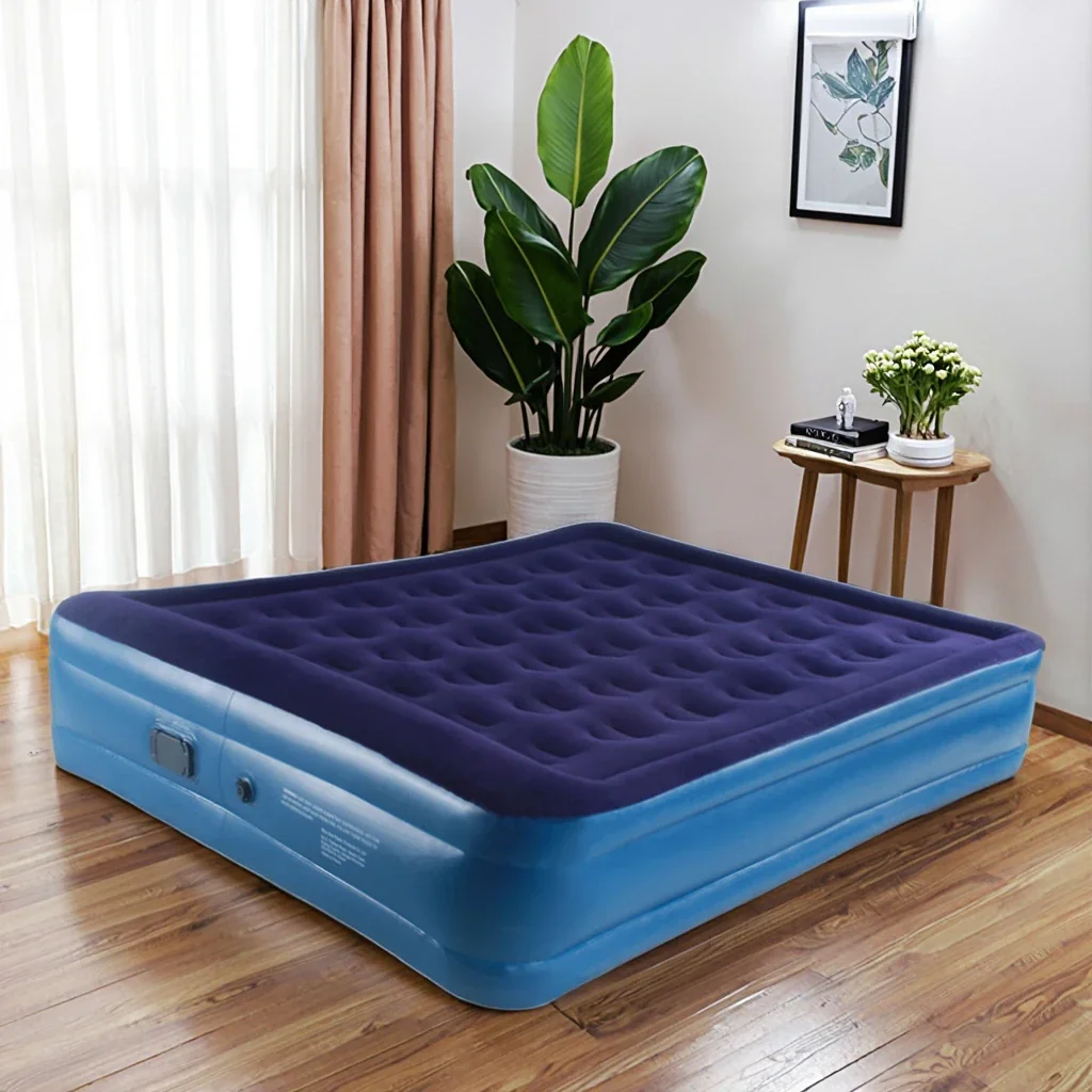 Ultra-Thick Inflatable Air Mattress: Foldable, Reinforced, and Modern for Indoor/Outdoor Comfort