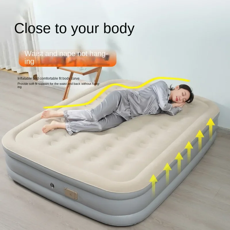 Modern Single Automatic Inflatable Mattress - Double-Thickened Totoro Bed, Portable & Foldable Air Cushion for Home & Camping