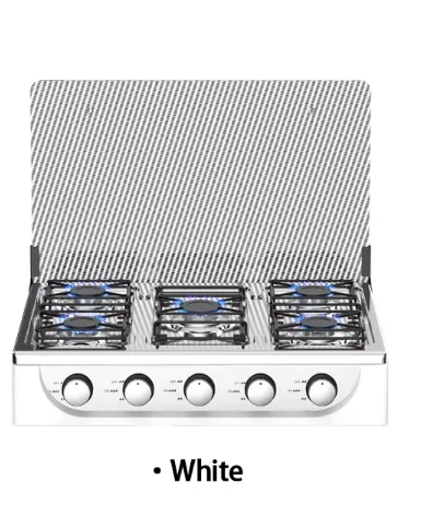 Heavy-Duty 5-Burner Commercial Portable Stove with Aluminum Surface and LP Gas Connection outdoor cooktop