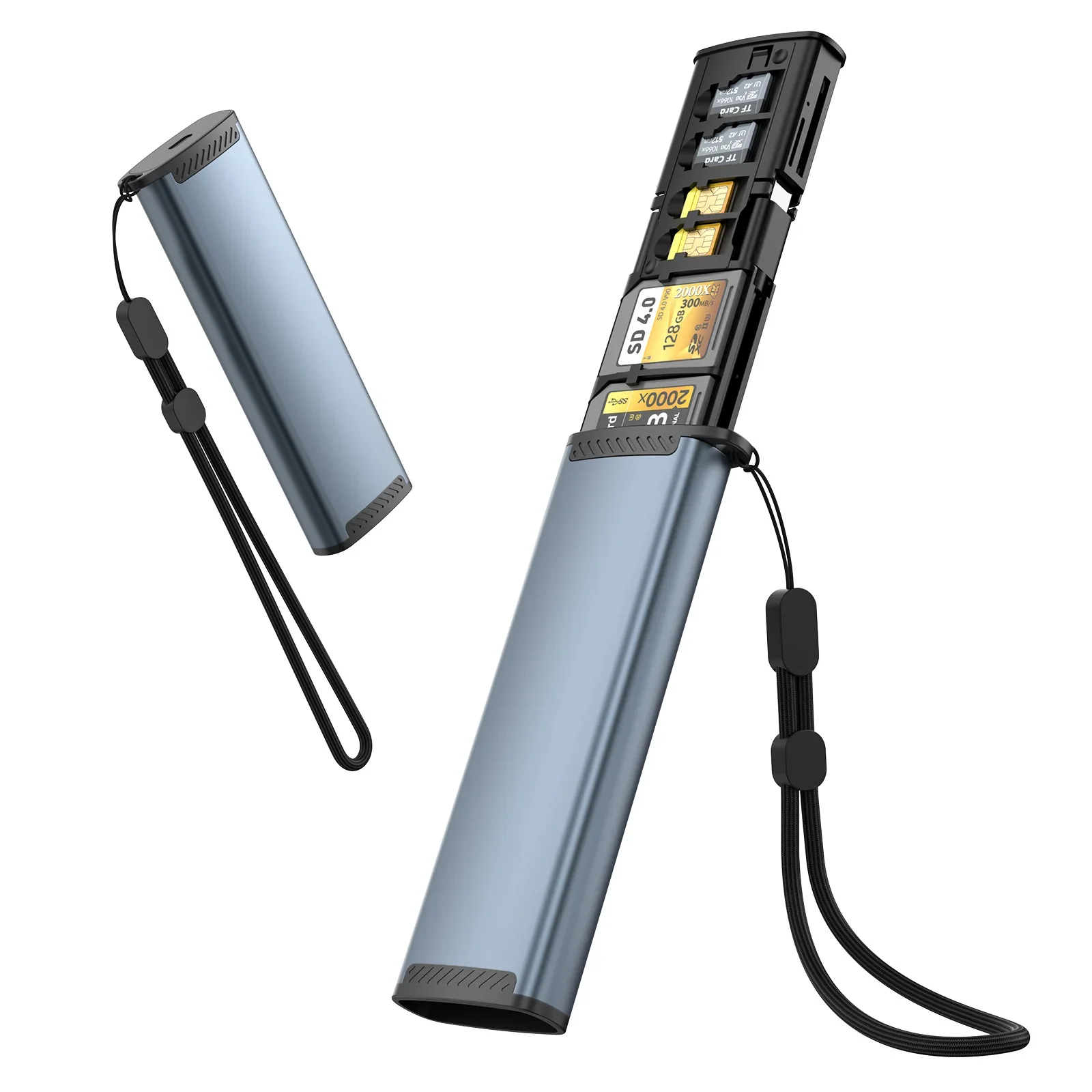 13 in 1 Card Reader Writer with Card Holder SD TF Card Reader Storage OTG Adapter for Type-C Smartphones