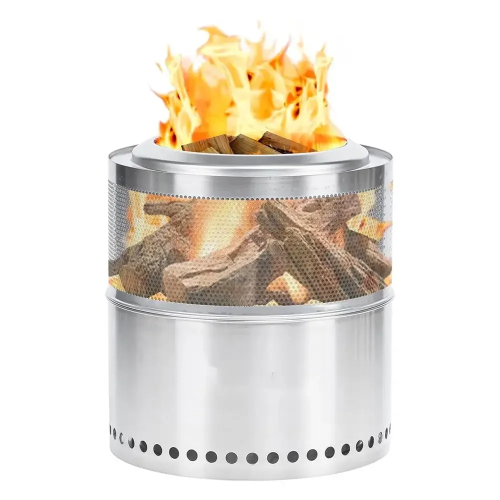 Foldable Stainless Steel Fire Pit Smokeless Charcoal Stove for Outdoor Heating and Garden Adventures