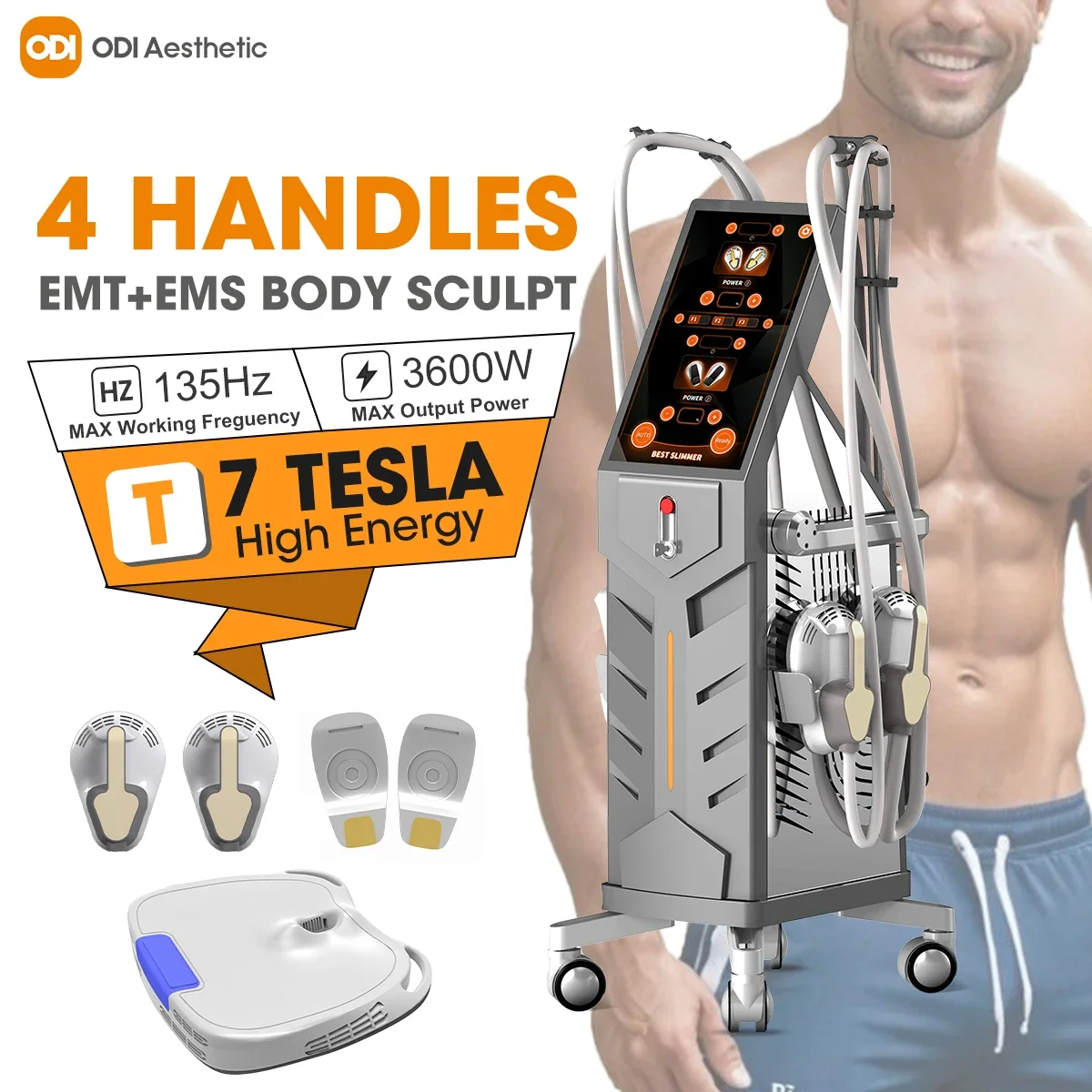 EMS Body Sculpting Machine with 2 or 4 Handles - EMS Sculpt Professional Device