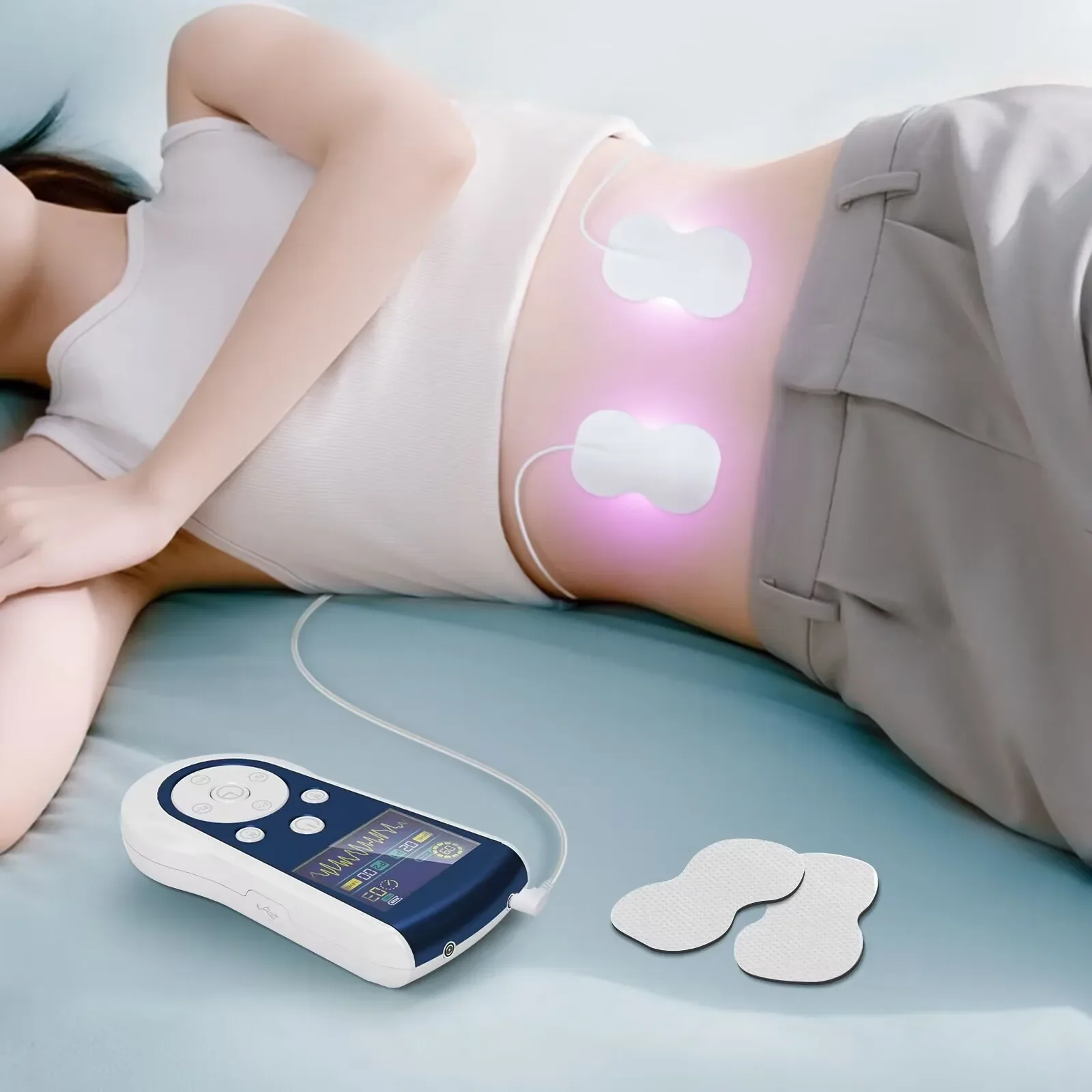 Dual Channel EMS Muscle Stimulator with 50 Intensity Levels for Pain Relief Therapy, Rechargeable Pulse Massager