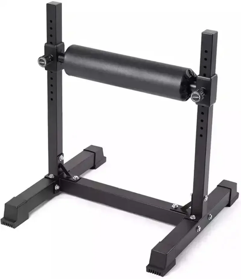 Adjustable One Leg Squat Roller Gym Fitness Equipment: Includes Push-Up Rack, Weight Bench, and Chin Up / Press Squat Rack