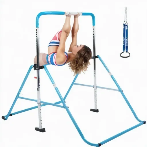 Blue Steel Adjustable Indoor Home Gymnastics Fitness Horizontal Floor Bar Parallel Bars for Indoor Training