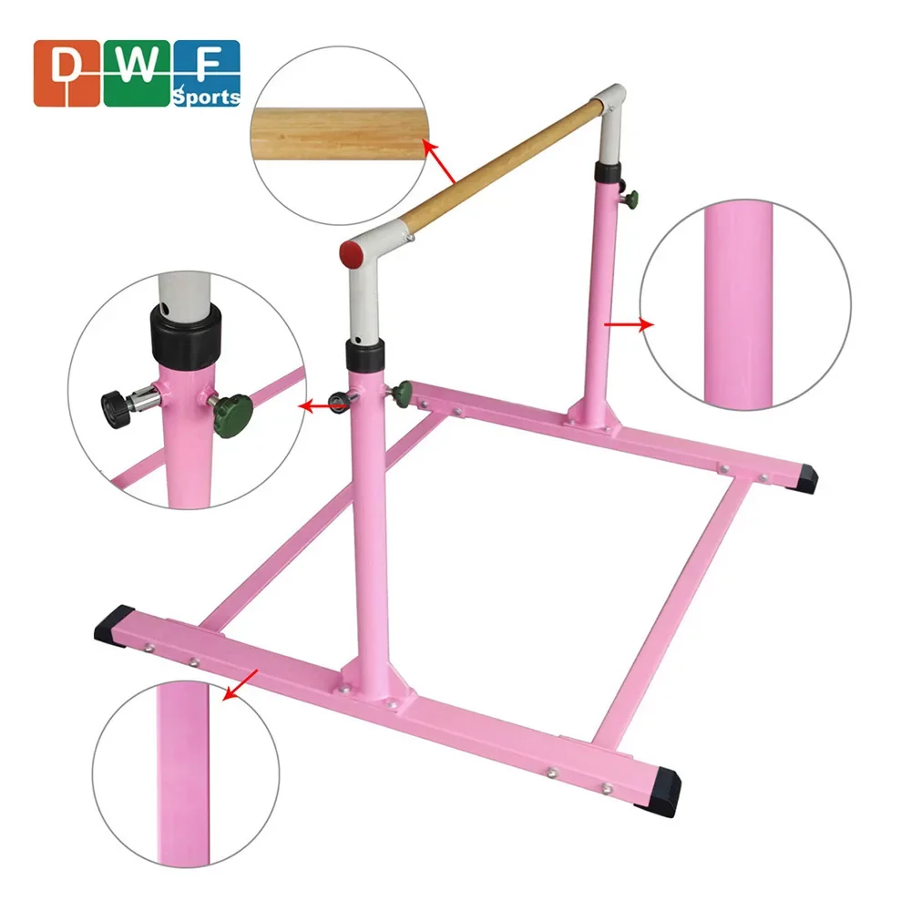 Adjustable Gymnastics Training Bar - Horizontal Kip Bar (35" to 57") for Kids