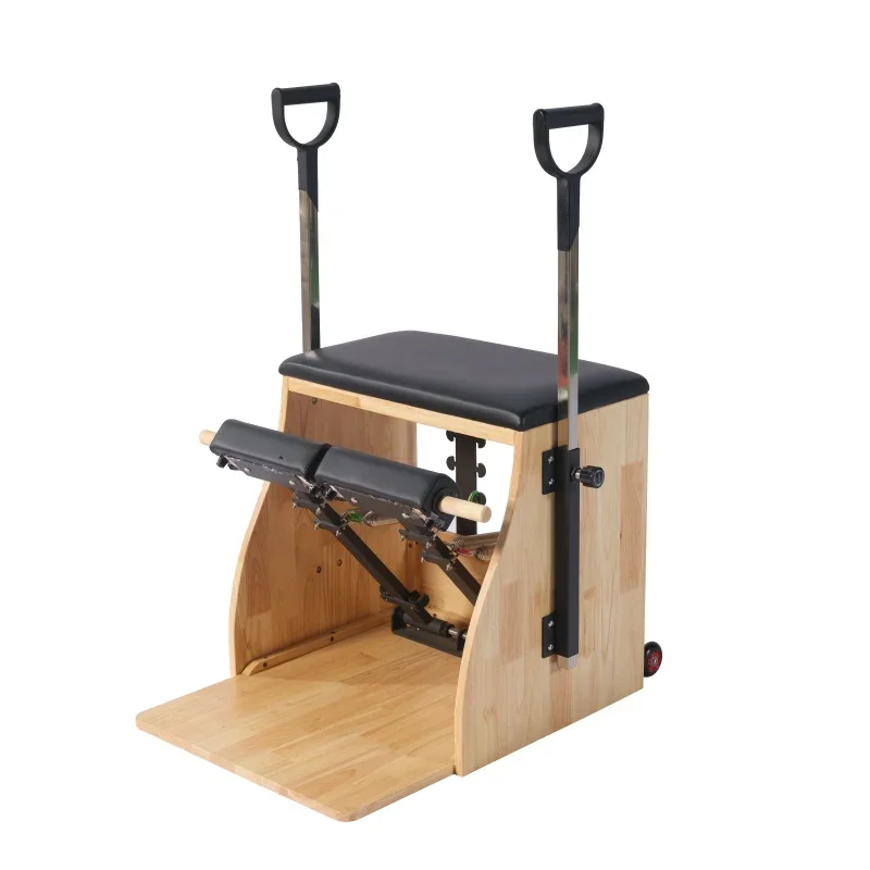 LUMINE Commercial Oak Pilates Chair - Portable Handle Spring & Steel Base