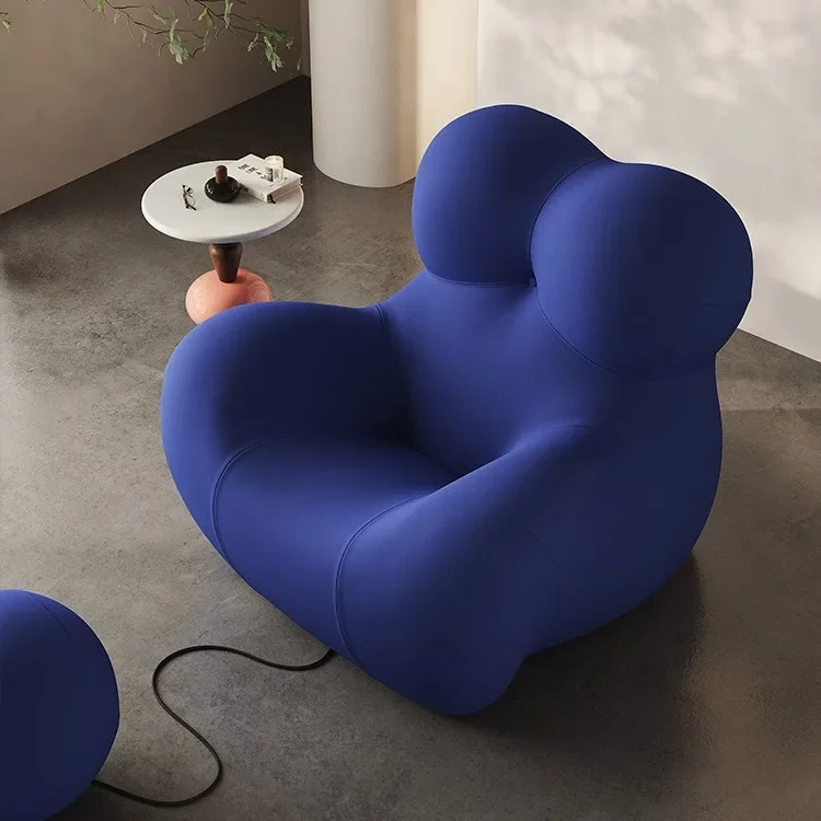 Modern Single Fabric Leisure Chair - Mother's Embrace Lazy Design, Cotton Compression for Home, Office & Living Room