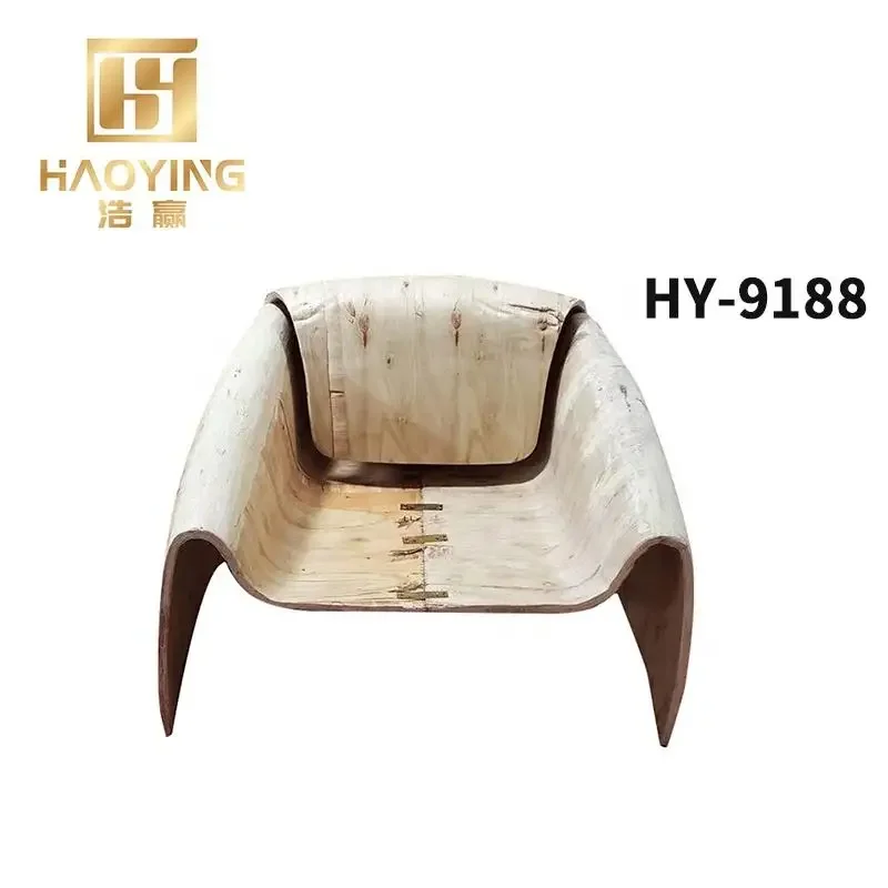 Modern Style Curved Plywood Leisure Chair, Crab Design, Wood Material