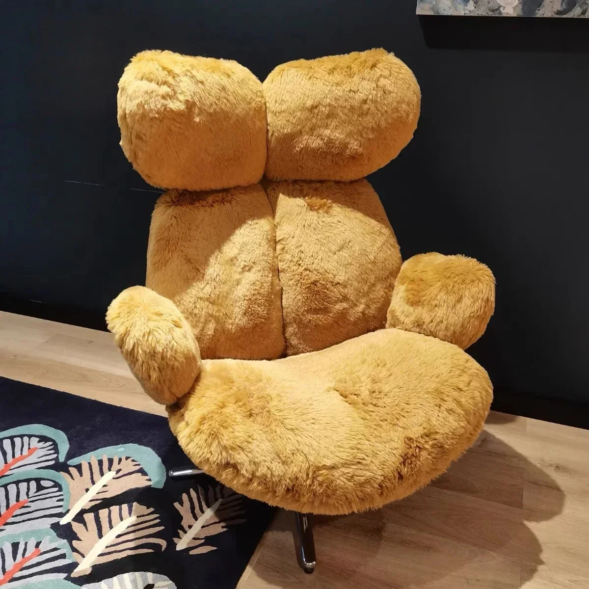 Rochburg Designer Modern Armchair for Living Room, Office, or Reception - Rotating Fabric Upholstery