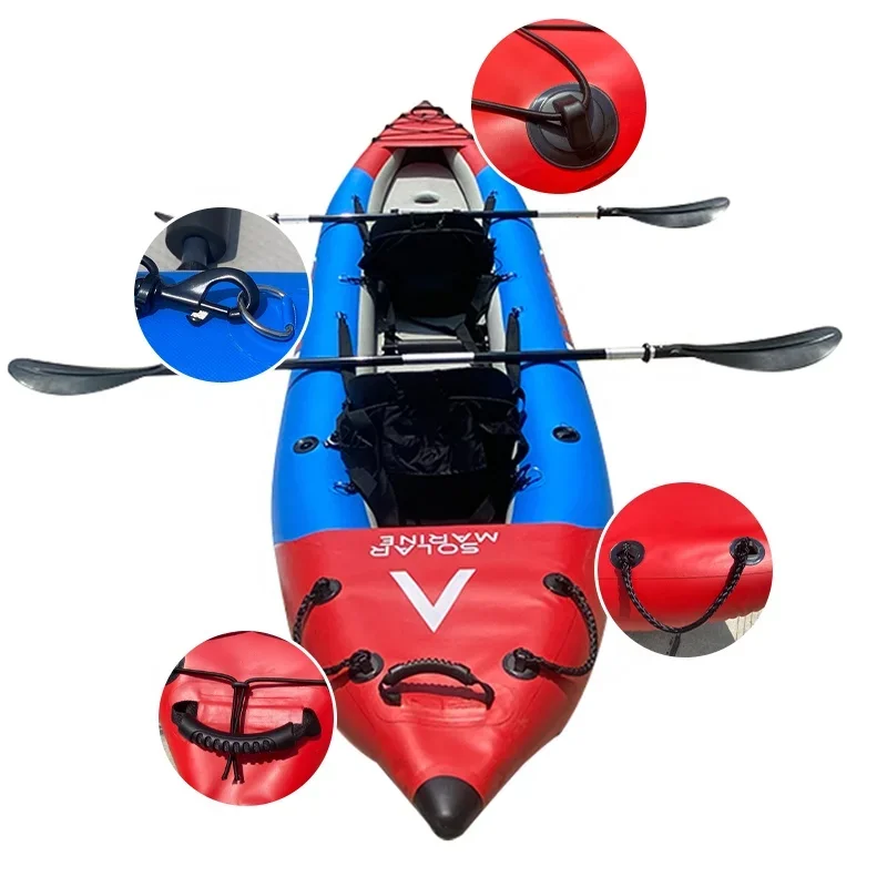 Inflatable Fishing Kayak for 2 - Aluminum Paddles, Pump & Air Mat Floor