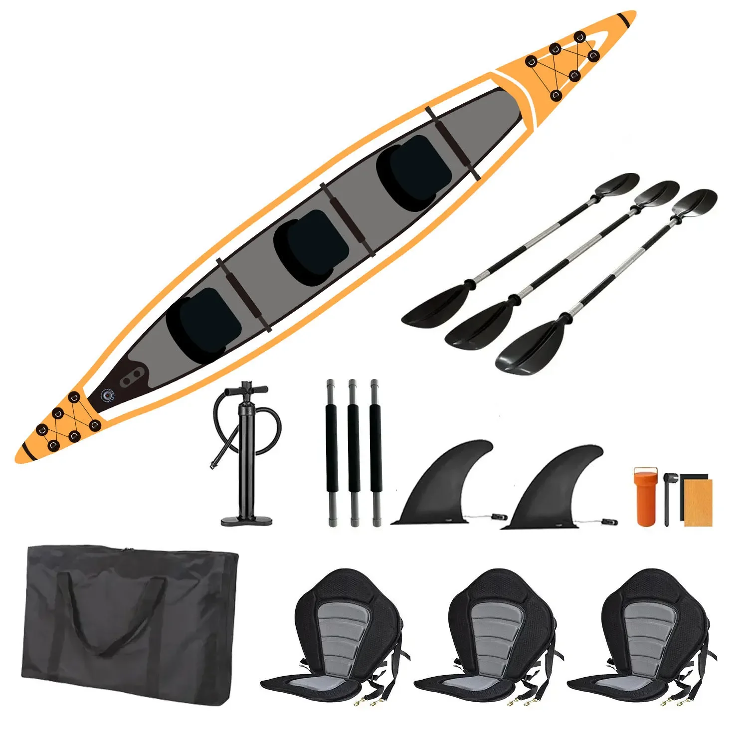 ULTTY Inflatable Folding Kayak Canoe - Good Quality Sport & Fishing Boat