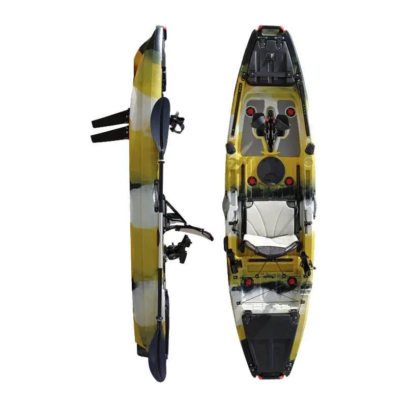 Single Sit-on-Top Fishing Kayak with Pedals - CE Certified for Lakes and Rivers