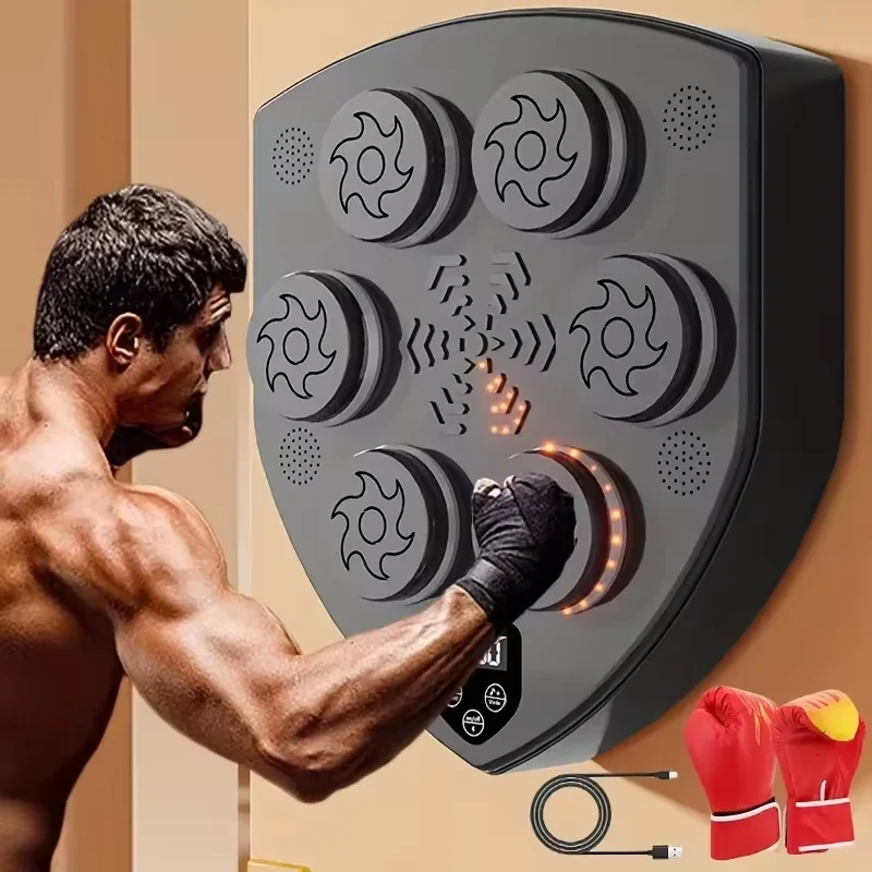 Wireless One Punch Boxing Machine Smart Fitness Electronic Strength Testing Wall-Mounted Target Trainer