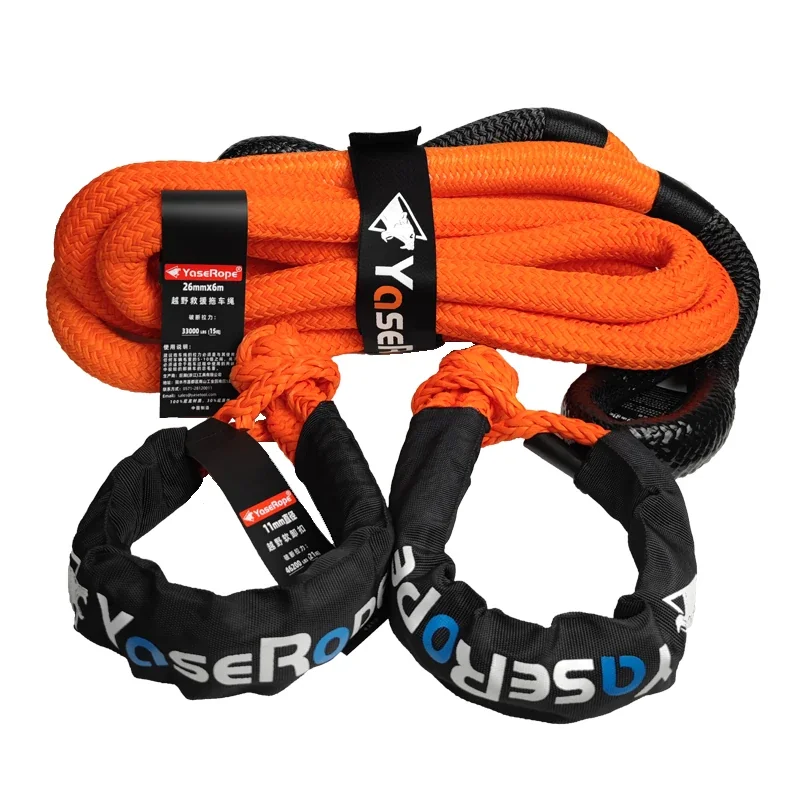 Heavy Duty 6m x 25mm 15T Kinetic Rope Kit for 4x4 Off-Road Recovery