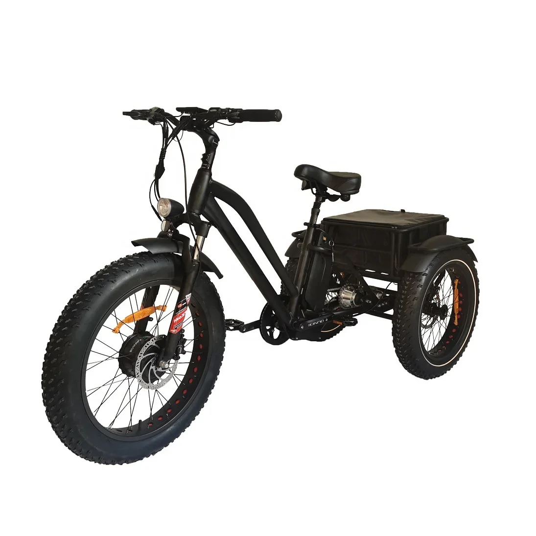 High Quality 24 Inch Electric Fat Tire Tricycle - Front Motor Electric Mountain Bike, 3-Wheel Electric Snow Bike