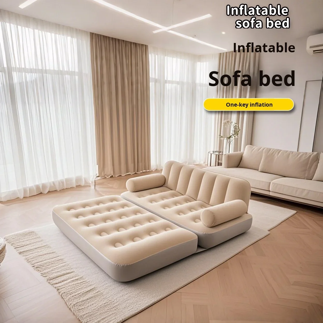 Automatic Inflatable Sofa Bed - Portable Folding Couch for Camping & Living Room