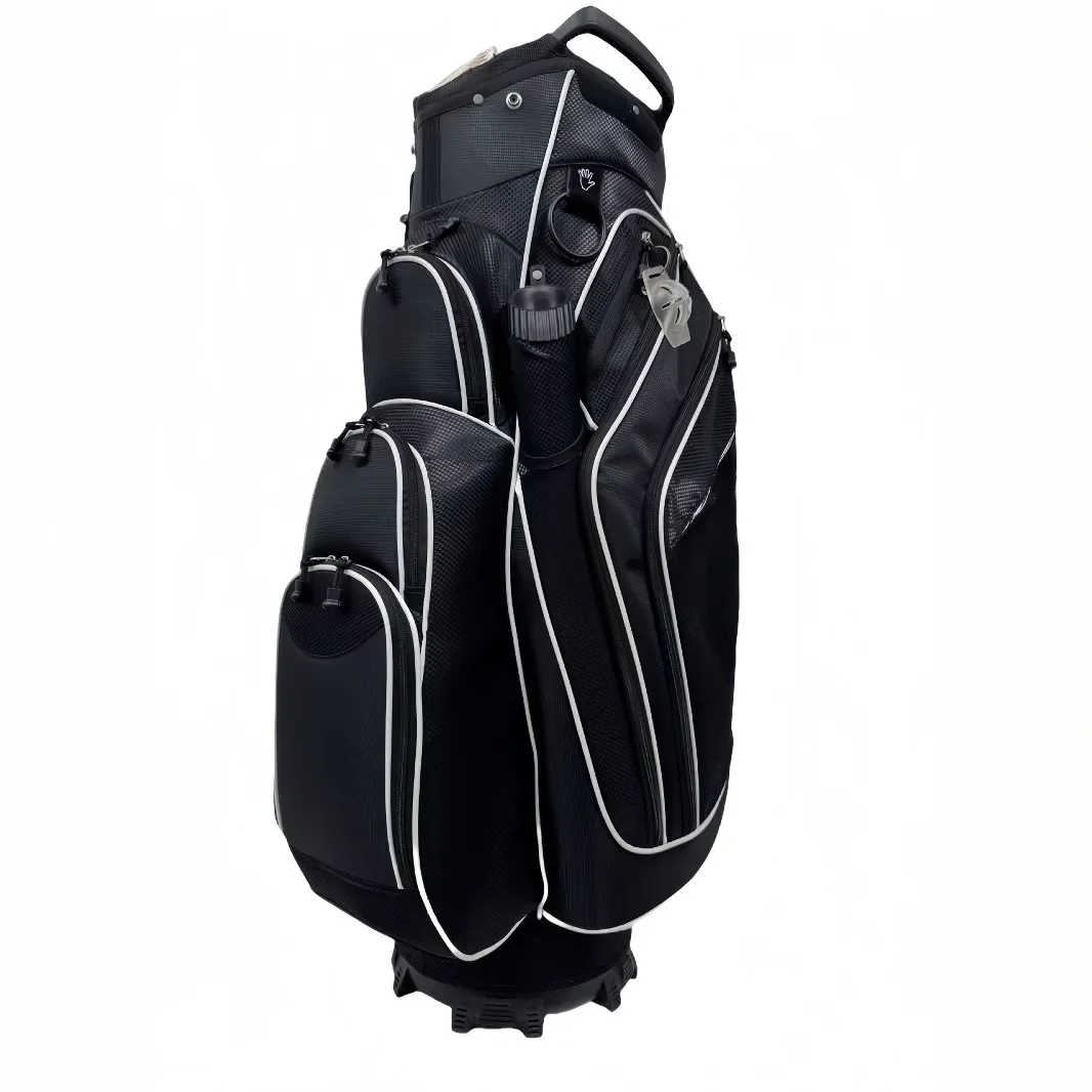 ASL GOLF OEM Brand Luxury PU Leather Waterproof Golf Cart Bag with Custom Logo - Black Tour Staff, 14-Way Divided & Durable