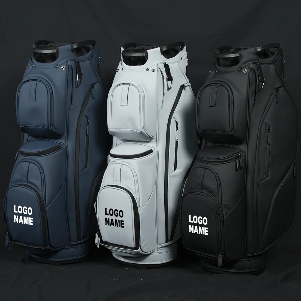 ASL GOLF OEM Brand Pu Leather Waterproof Cart Bag - 14-Way Golf Club Bag for Men Custom Logo Option
