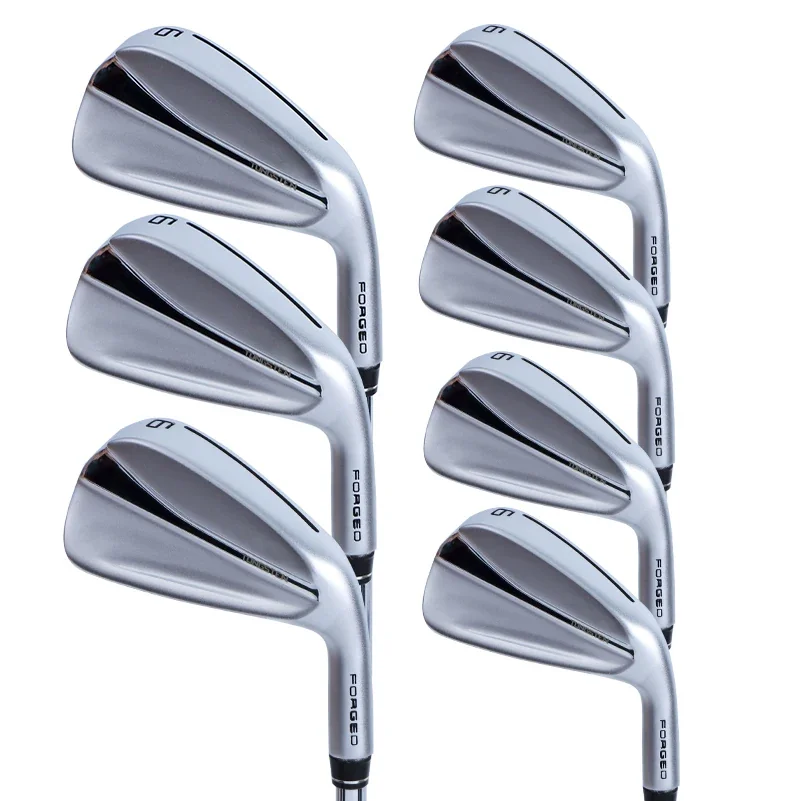 Right Handed Men's Forged Iron Golf Club Set (4-PW), Stainless Steel, Silver & Black
