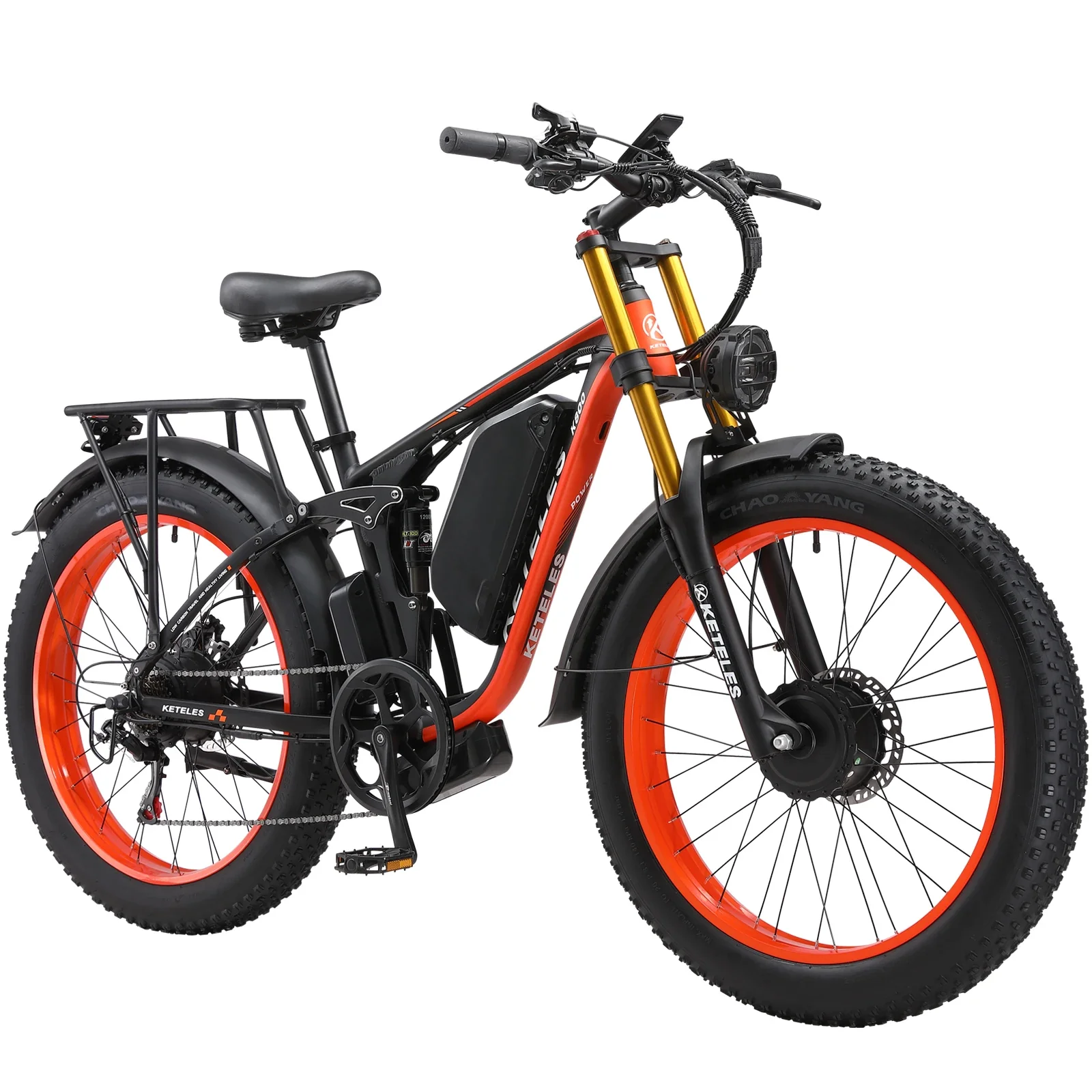 KETELES K800 Electric Mountain Commuter Bike - 7-Speed, 48V, 23ah Battery, Fat Tires, Cruise Control, Cargo & Delivery