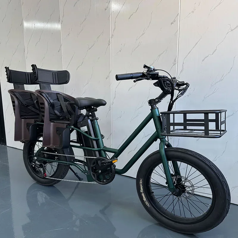 Family Ebike Long Thai Electric Cargo Bike - Steel Frame, 48V 500W Electric Bicycle