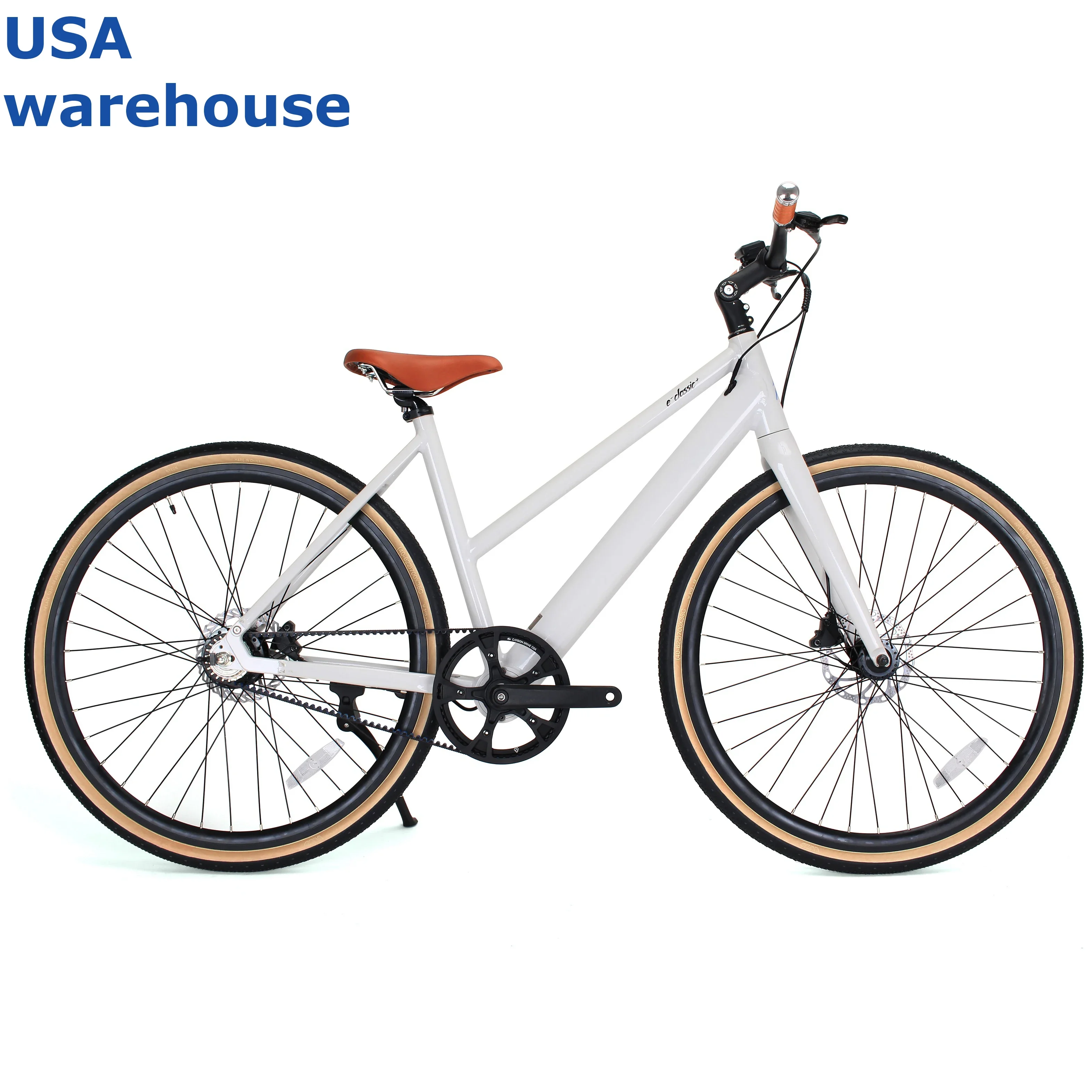 Electric Gravel/City Bike - 250W/300W, Step-Through Frame, Single Speed, Lightweight Carbon, Belt Drive, 700C