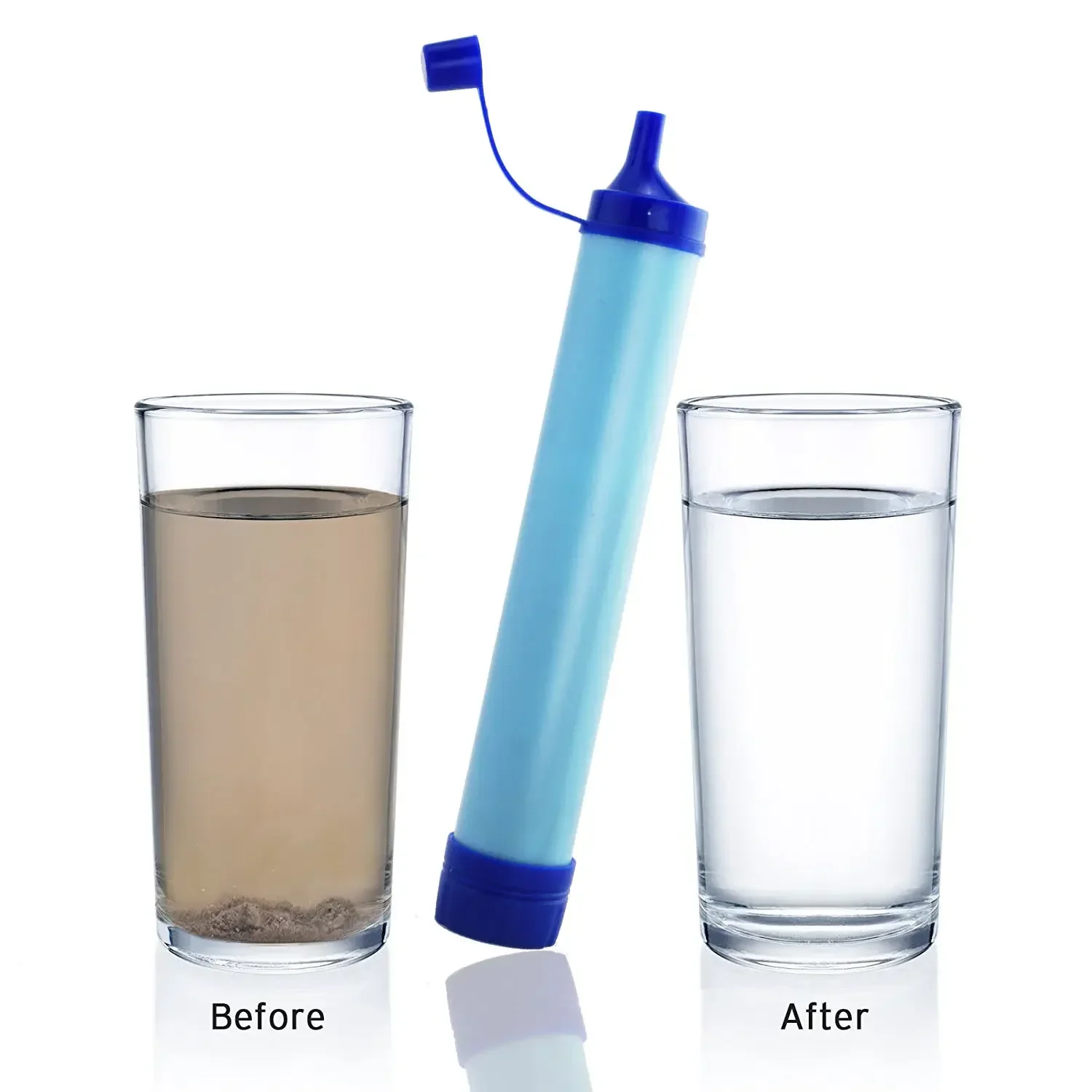 Jukaiwtec Portable Water Filter - Personal Straw Purifier with Survival Gear for Hiking, Camping & Climbing